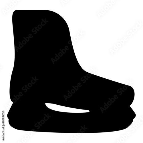 Ice skate sport hockey boot figure skates winter rink equipment footwear icon black color vector illustration image flat style