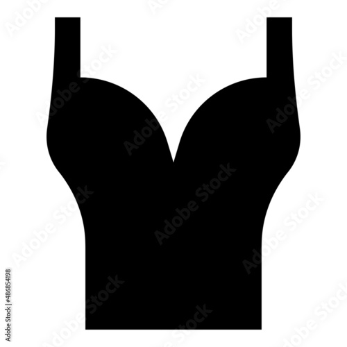 Top wear woman torso sport bra icon black color vector illustration image flat style