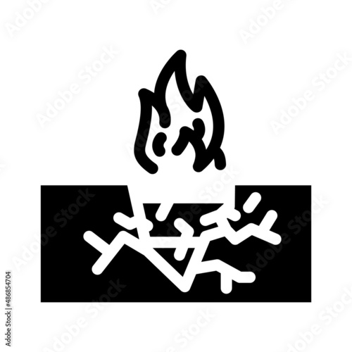 broken cable glyph icon vector. broken cable sign. isolated contour symbol black illustration