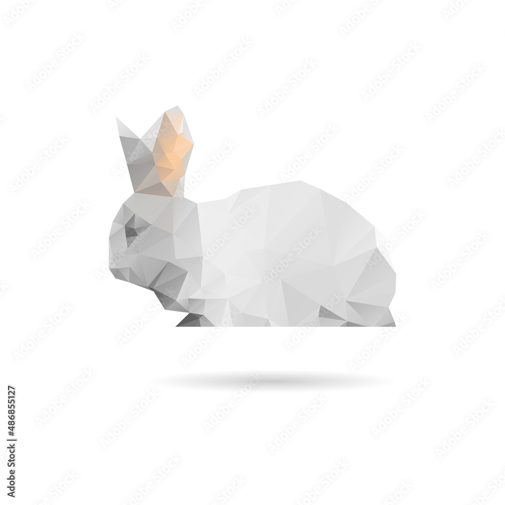 Obraz premium Abstract rabbit isolated on a white backgrounds