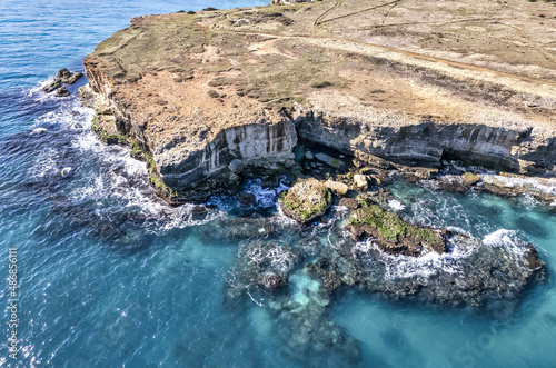 Seacoast of Otranto, Adriatic Coast of Puglia, Torre dell' Orso, region Puglia in South Italy.
