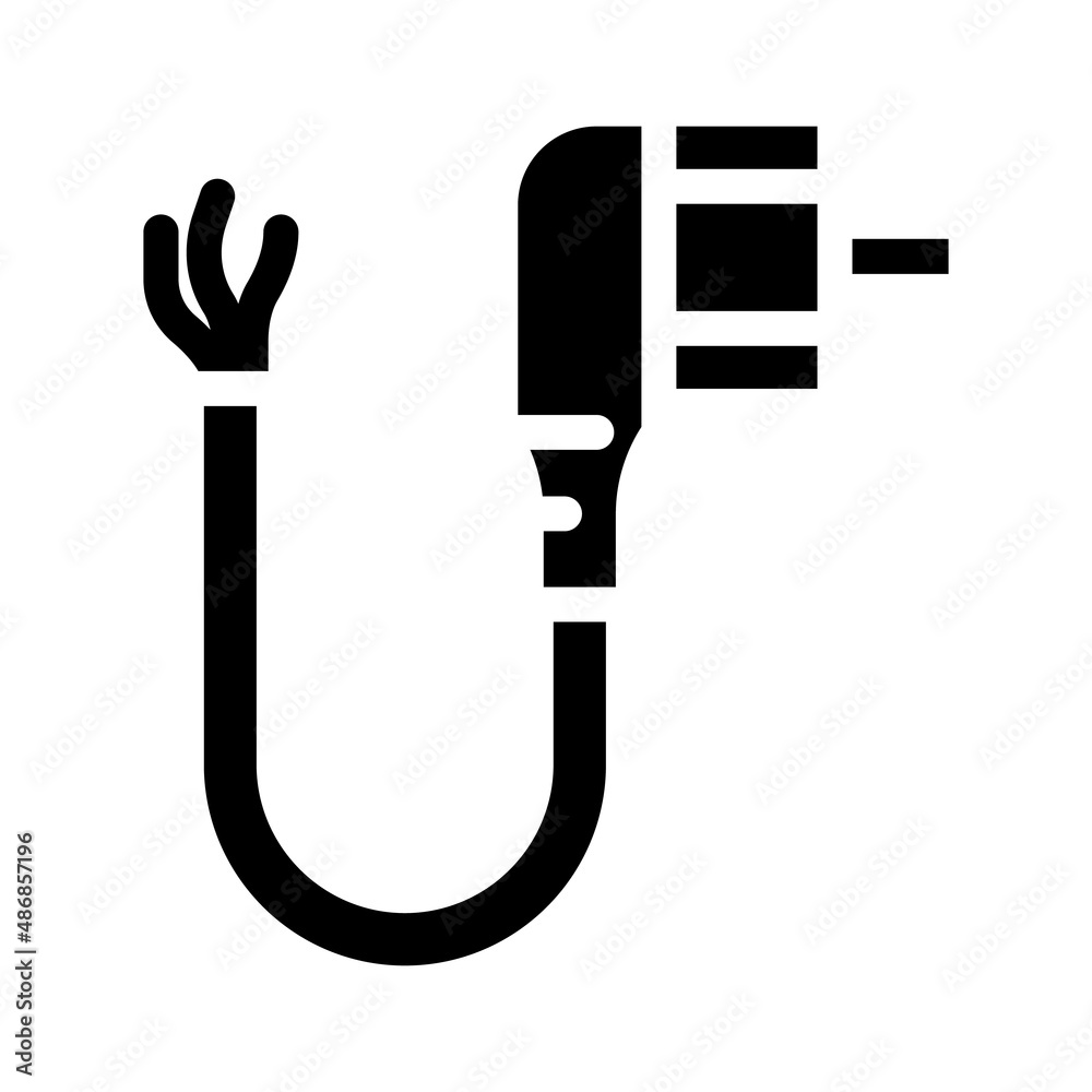 power cables glyph icon vector. power cables sign. isolated contour symbol black illustration power cables glyph icon vector. power cables sign. isolated contour symbol black illustration