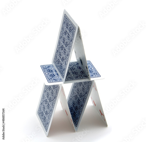 Schilderij op canvas house of cards with white background