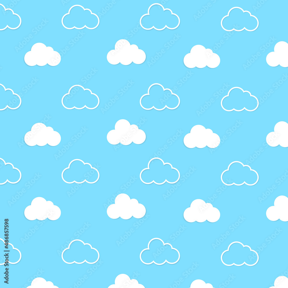 Cloud background on blue background