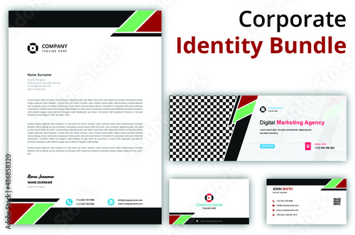 Business brand identity stationery design Premium Vector