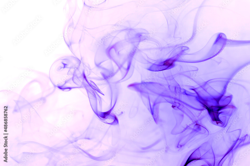 Purple smoke on a white background.