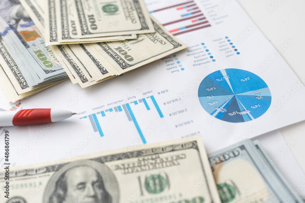money concept, graph, chart document and pen on desktop. money concept, graph, chart document and pen on desktop.
