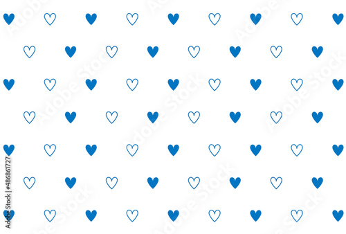 小さなハートのシームレスパターン　青　03