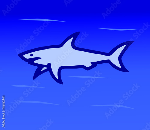 Vector illustration of shark. Illustration Flat vector  EPS 10.