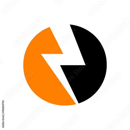 Power Logo O Letter and Lightning Energy Technology. Power O Letter Logo Design With Lighting Thunder Bolt Template