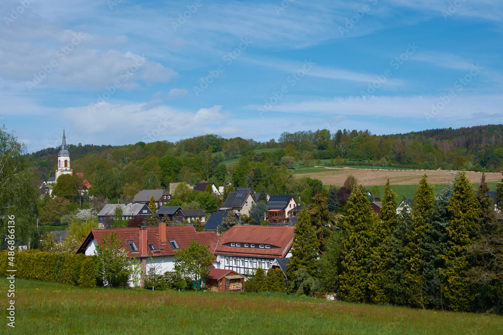 Blick auf Wehrsdorf in der Oberlausitz