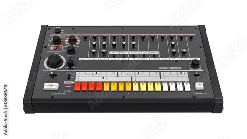 retro drum machine 3D illustration