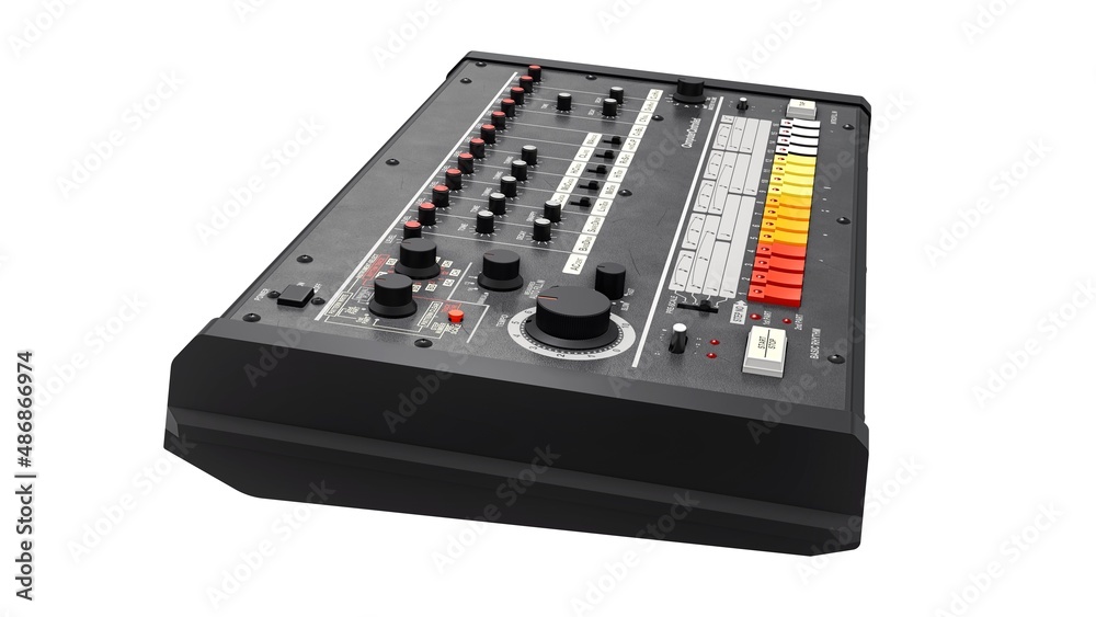 retro drum machine 3D illustration retro drum machine 3D illustration