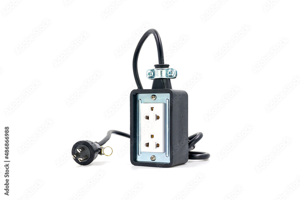 Trailer plug 2 sockets blocks made of rubber isolated on white background. Trailer plug 2 sockets blocks made of rubber isolated on white background.
