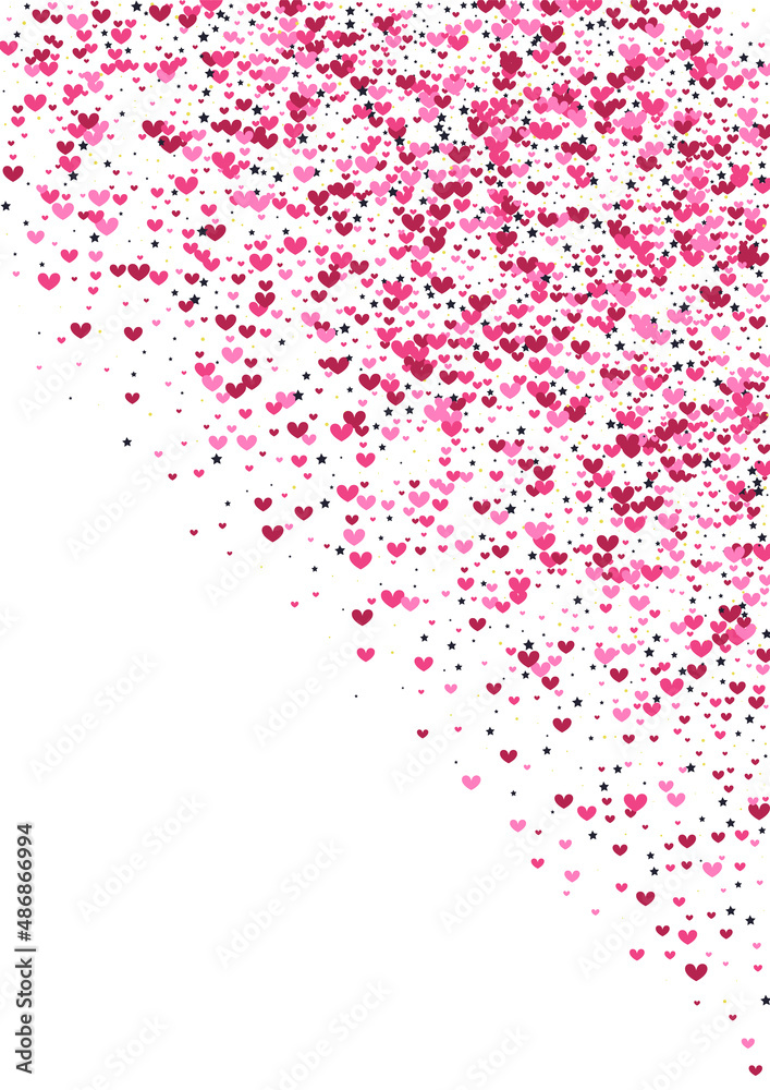 Rose Simple Circle Backdrop. Pink Isolated Illustration. Heart Petals Frame. Purple Round Fireworks. Celebration Background.