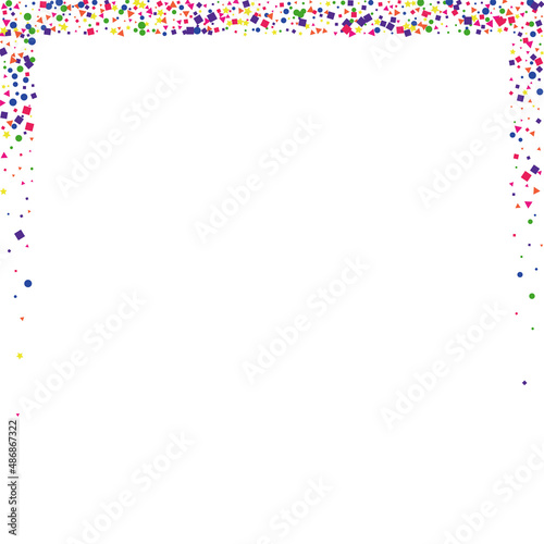 Blue Square Colorful Illustration. Celebrate Confetti Isolated. Green Wallpaper Dot Texture. Red Element Geometric.