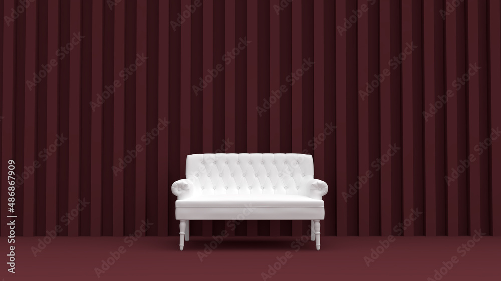 Fototapeta premium interior with sofa and red wall decoration