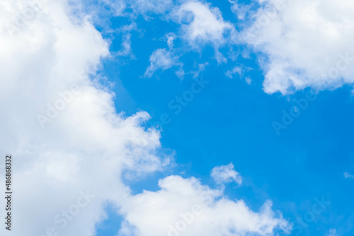 A bright and beautiful clouds with blue sky on a summer day