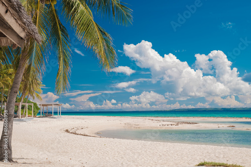 Beautiful tropical beach on exotic island at Bantayan Island in Philippines