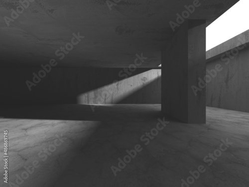 Fototapeta Naklejka Na Ścianę i Meble -  Abstract architecture interior background. Empty concrete room