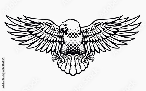Fotobehang American Eagle Vector Illustration
