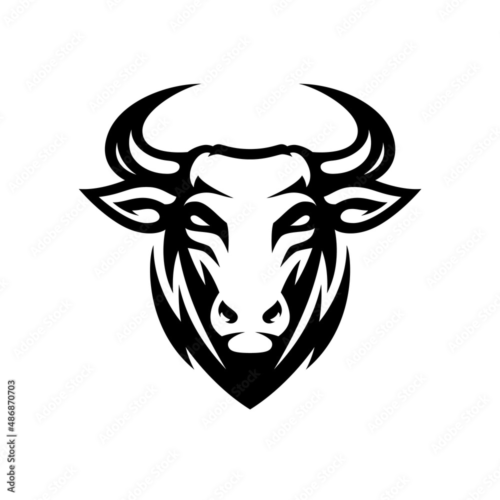 Bull Vector Logo. this design can be used as a sports emblem