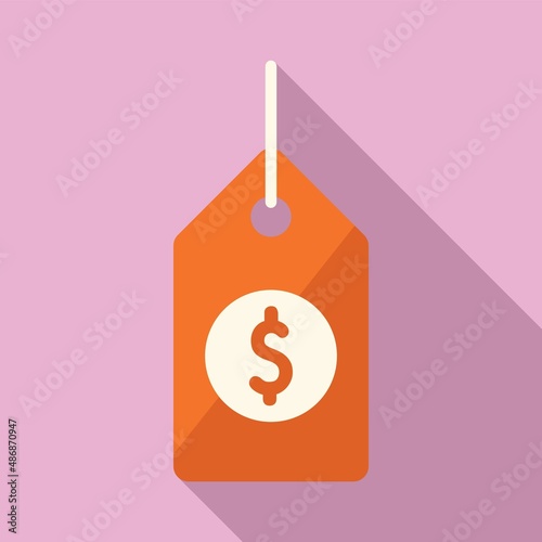 Auction price tag icon flat vector. Sell process