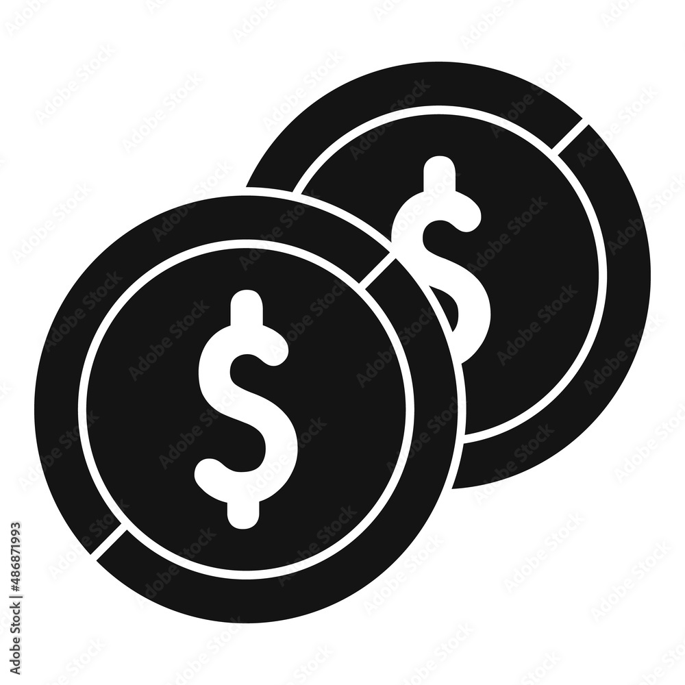 Gold coin auction icon simple vector. Competition process Gold coin auction icon simple vector. Competition process