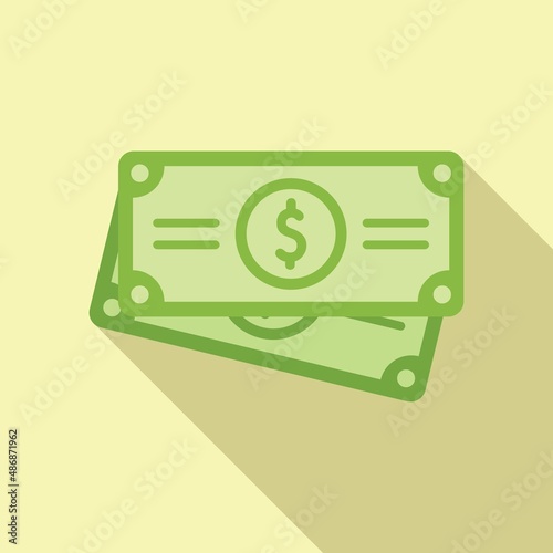 Dollar cash auction icon flat vector. Price sell