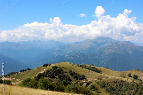 landscape with mountains and clouds