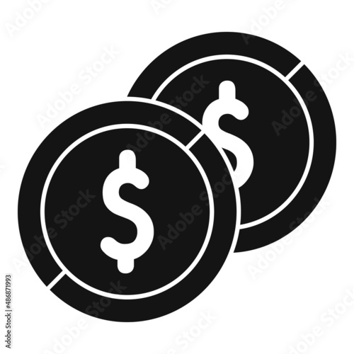 Gold coin auction icon simple vector. Competition process