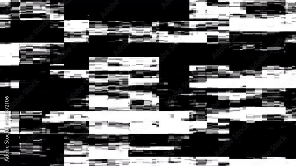 Glitch visual video effect. Black and white digital noise VFX on the screen. Seamless loop, 10 bit depth animation Glitch visual video effect. Black and white digital noise VFX on the screen. Seamless loop, 10 bit depth animation