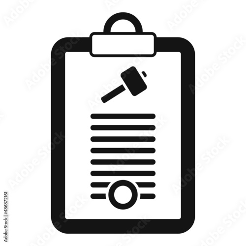 Auction clipboard icon simple vector. Judge process