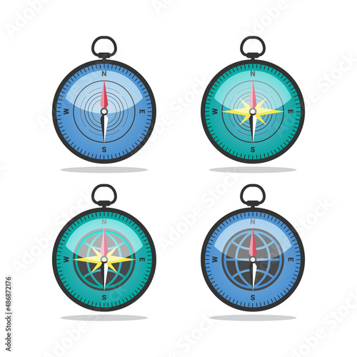 compass north south east west flatdesign vector image