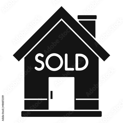 House auction sold icon simple vector. Sell price