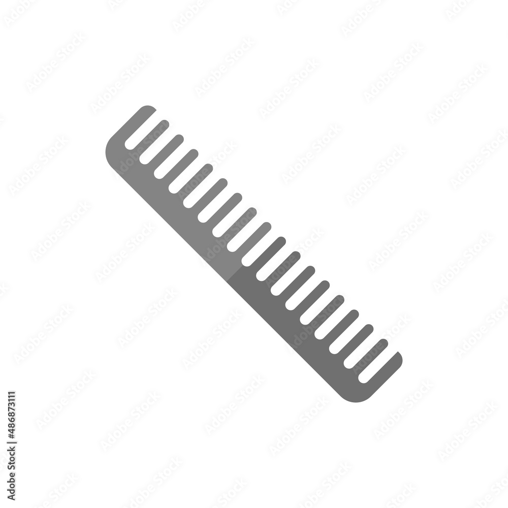 Comb grey flat vector icon Comb grey flat vector icon