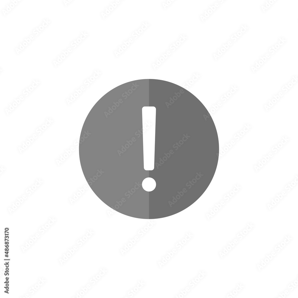 Exclamination mark grey flat vector icon Exclamination mark grey flat vector icon