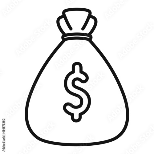 Auction money bag icon outline vector. Price buy