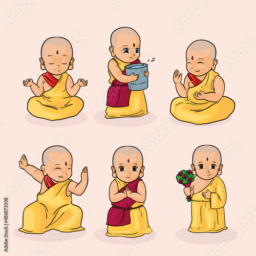 six buddhist monks