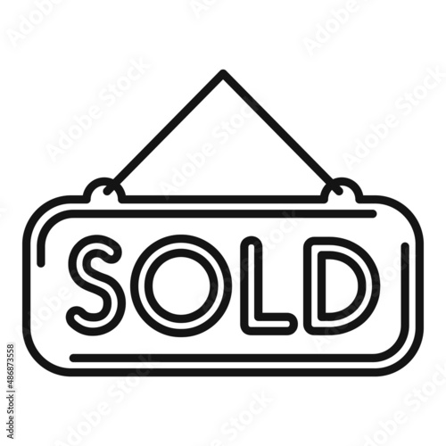 Auction sold icon outline vector. Price sell