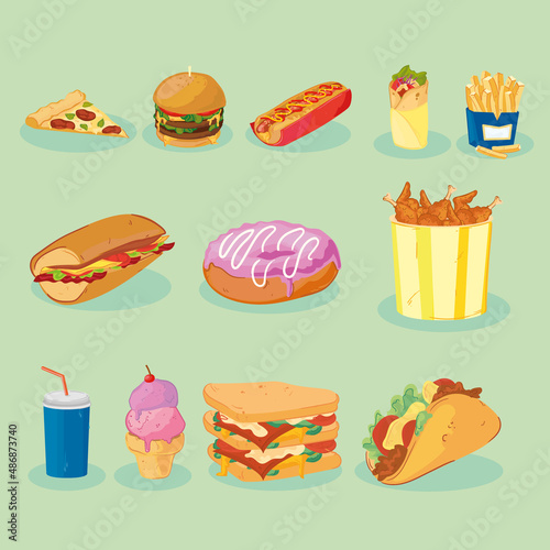twelve fast food plates