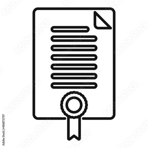 Diploma auction page icon outline vector. Price buy