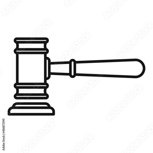 Auction gavel icon outline vector. Sell price