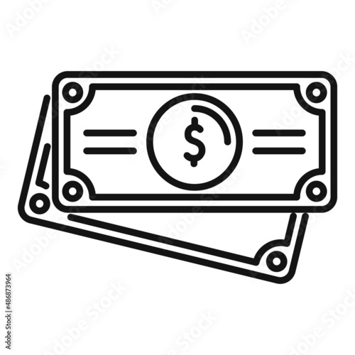 Dollar cash auction icon outline vector. Price sell