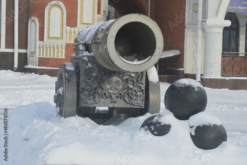 cannon in the snow