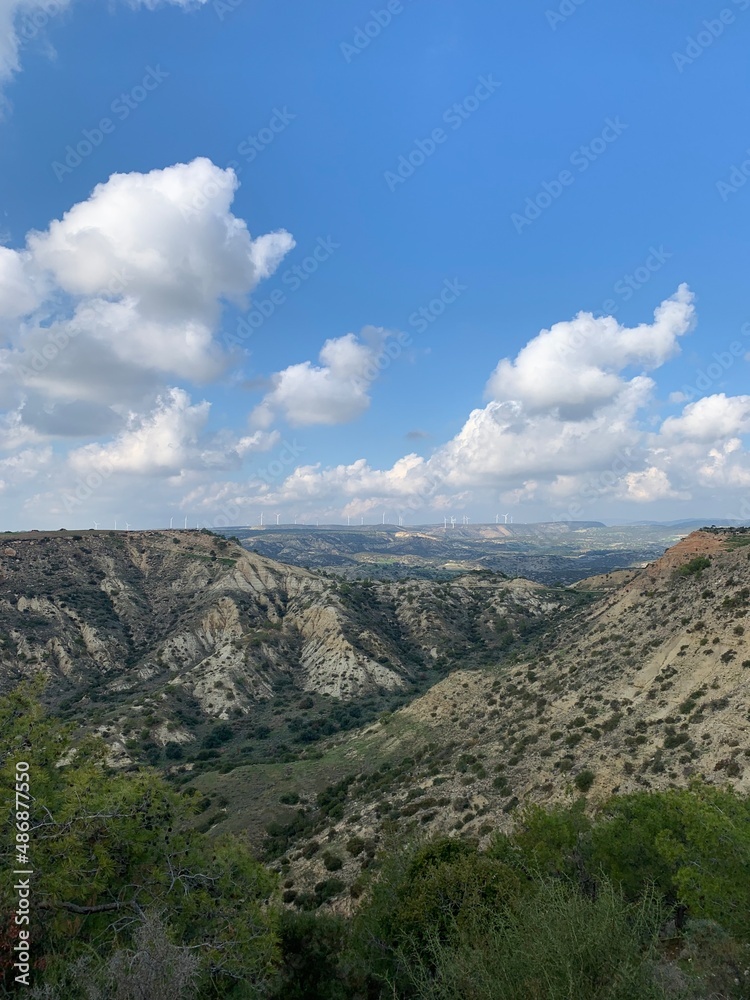 Fototapeta premium Spectacular mountains view, hills and valleys, natural landscape background 