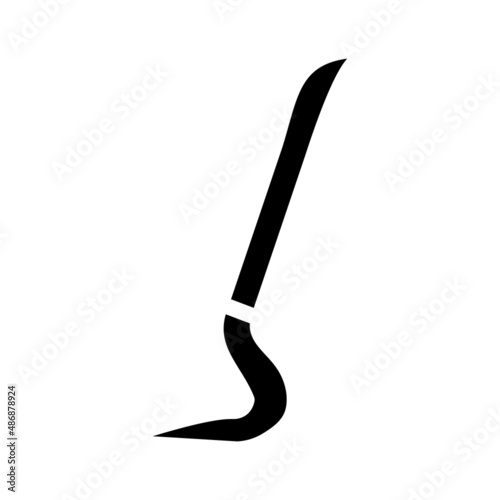 crowbar weapon glyph icon vector. crowbar weapon sign. isolated contour symbol black illustration photo