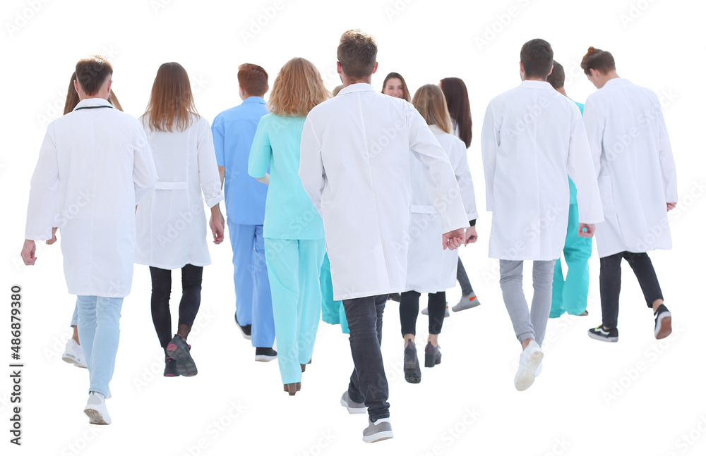 close up. friendly woman doctor looking at you close up. friendly woman doctor looking at you