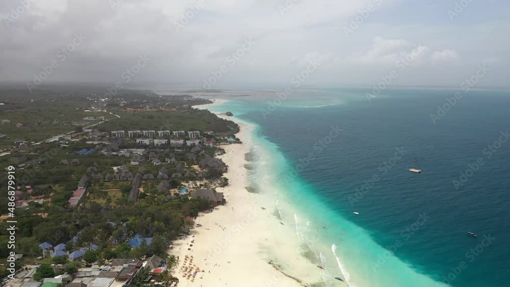 Zanzibar Tanzania Kendva Nungvi ocean Aerial view Zanzibar Tanzania Kendva Nungvi ocean Aerial view