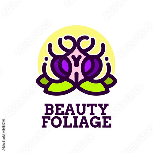 beauty foliage flora flower nature logo concept design illustration
